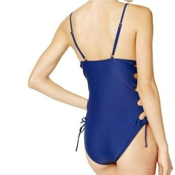 California Waves July 4th Heart Blue Swimsuit One Piece Size L Patriotic Day NEW - Picture 7 of 9